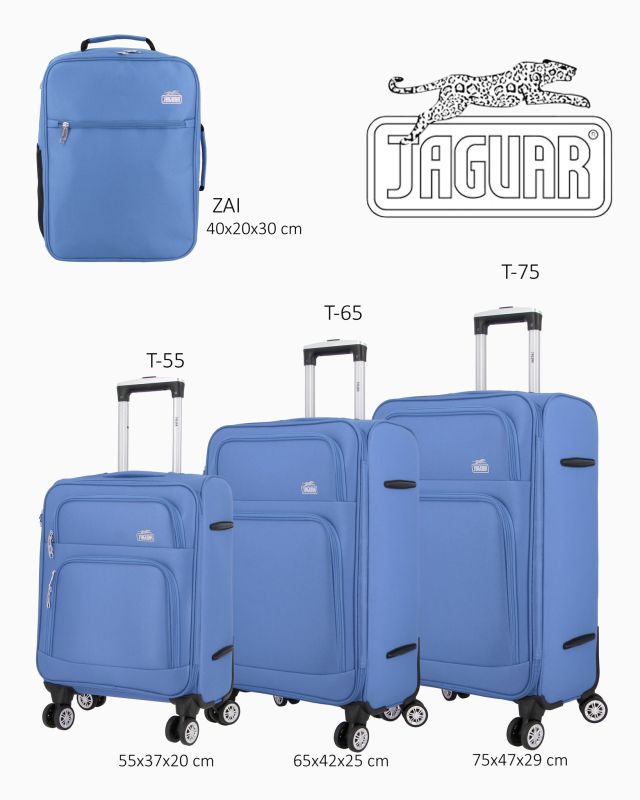 Prodotto: JAGUAR - TROLLEY JEANS IN TESSUTO CON DOPPIA TASCA FRONTALE, COMBINAZIONE TSA E 4 RUOTE