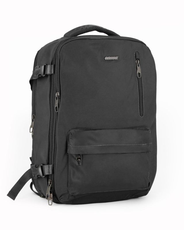 Prodotto: OR&MI - Zaino ufficio nero in nylon con fibbie laterali regolabili