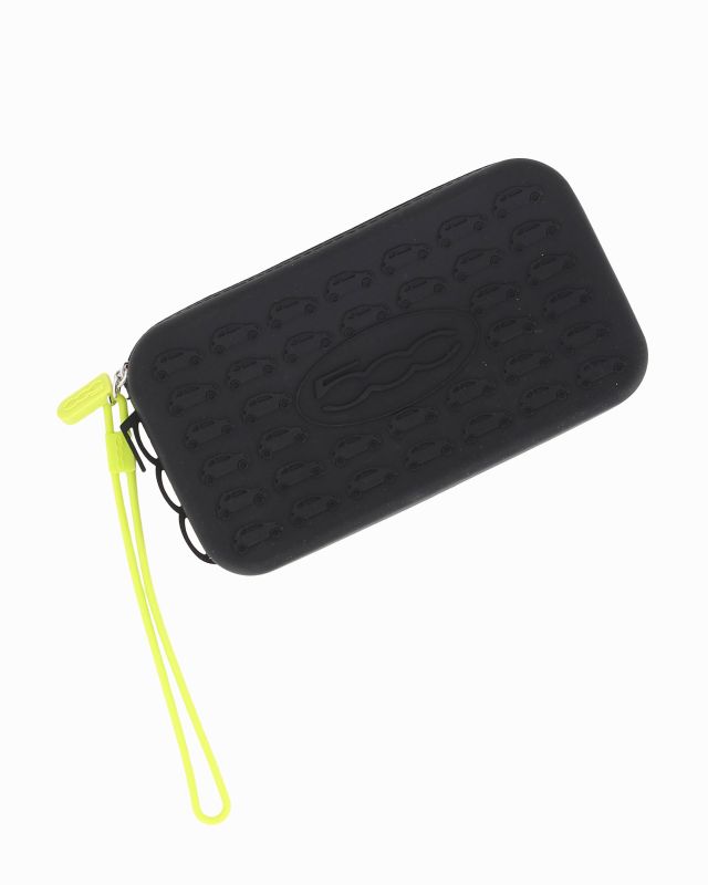 Prodotto: FIAT 500 - Pochette nera in silicone con polsiera