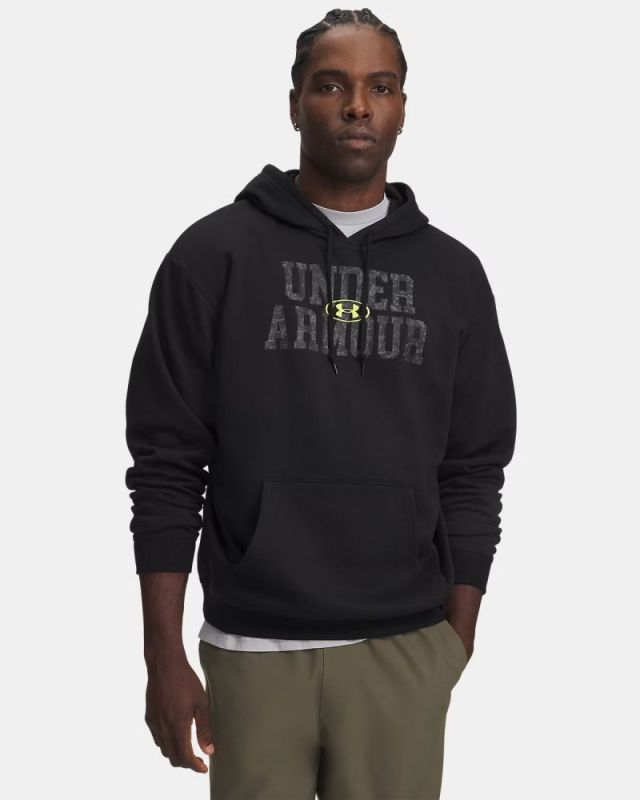 Prodotto: UNDER ARMOUR - FELPA CON CAPPUCCIO RIVAL FLEECE CAMO FILL NERA, CON DETTAGLI MIMETICI NERA DA UOMO, 6017022_0008