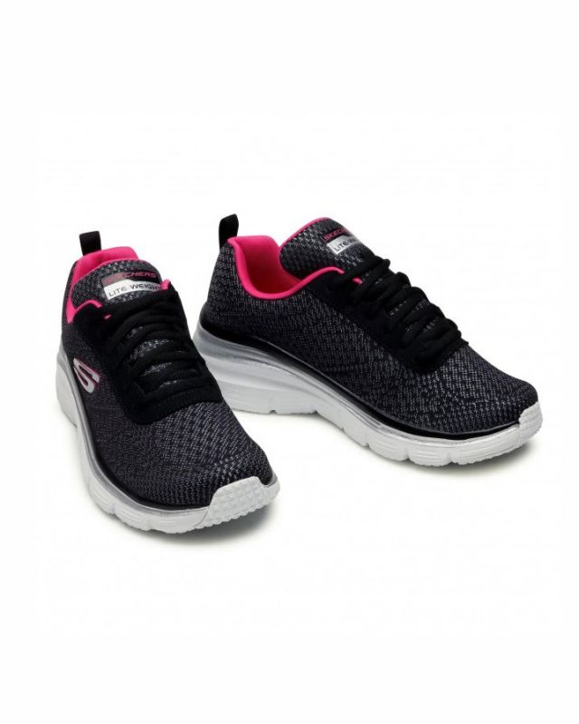 Prodotto: SKECHERS - Fashion Fit - Bold Boundaries - Sneakers nera con dettagli fucsia e  soletta in memory foam