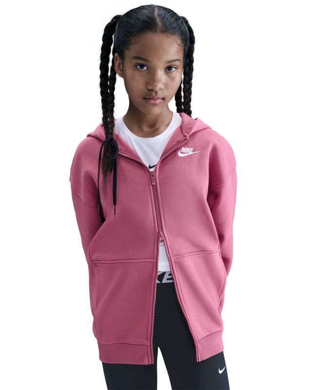 Prodotto: NIKE -  FELPA KIDS CON CAPPUCCIO FULL ZIP SPORTSWEAR CLUB FUXIA  –  FD2931/646