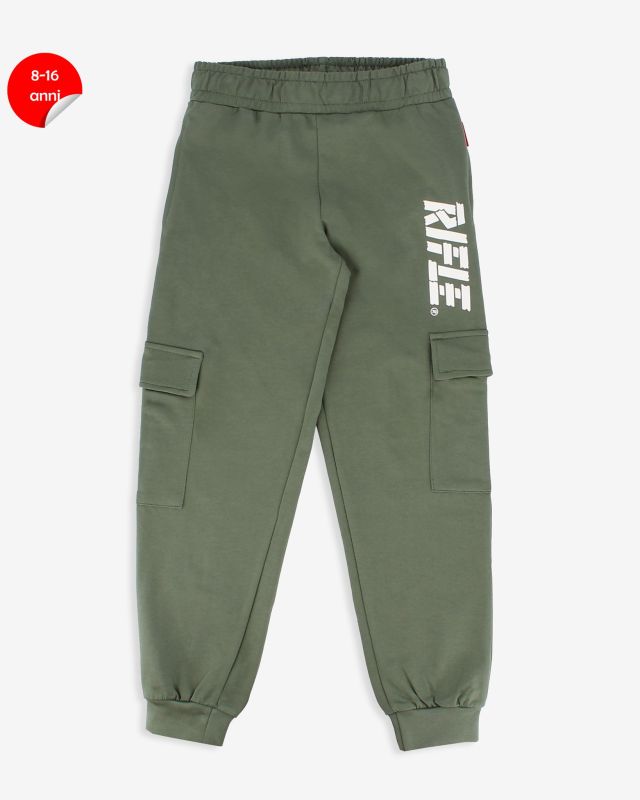 Prodotto: RIFLE - PANTALONE TUTA GRIGIO CON TASCONI 8-16 ANNI