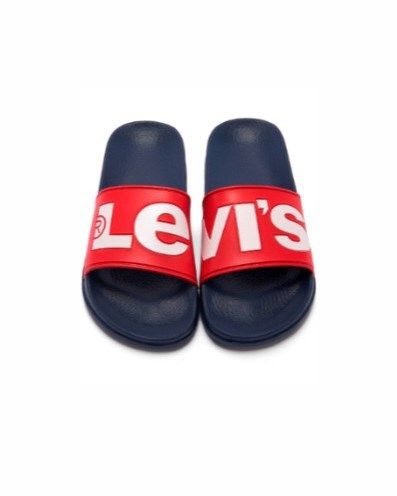 Prodotto: LEVI'S - CIABATTA DA DONNA BLU CON FASCIA ROSSA - VPOL0190S