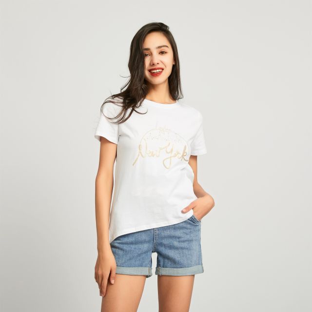 Prodotto: BACHATA - TSHIRT DONNA MANICA CORTA BIANCA