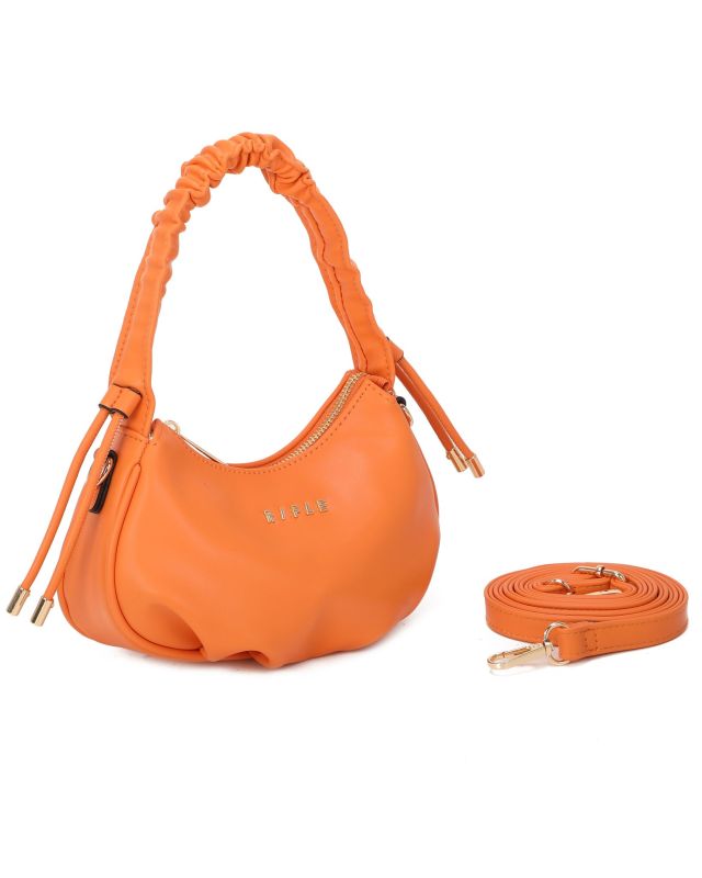 Prodotto: RIFLE - Minibag arancione con manico arricciato, tracolla removibile