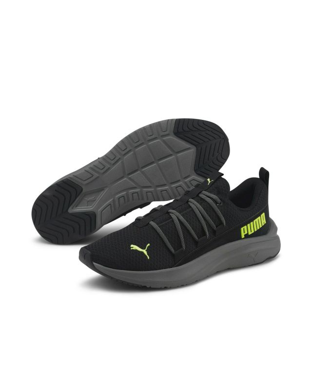 Prodotto: PUMA SOFTRIDE ONE4ALL - Scarpa da running nera e verde lime da uomo in mesh traspirante