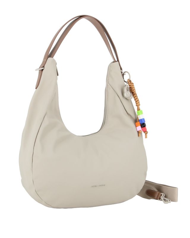 Prodotto: DAVID JONES - Borsa hobo bag grigio chiaro con charm