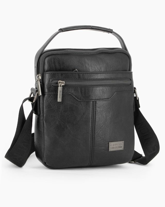 Prodotto: COVERI COLLECTION - Borsello nero con doppia tasca frontale