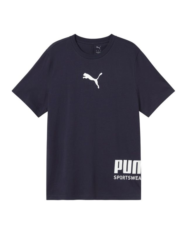 Prodotto: PUMA - T-SHIRT MEZZA MANICA GRAPHICS TEE BLU CON DETTAGLI BIANCHI DA UOMO, 694673-16