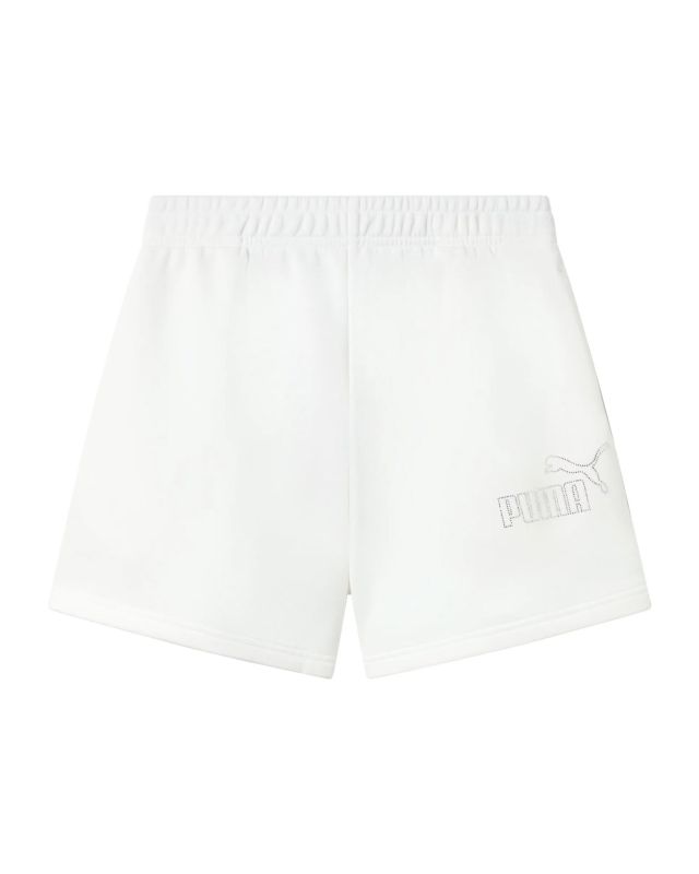 Prodotto: PUMA - PANTALONCINO CORTO JUNIOR (7 - 16 ANNI) BIANCO ESS RHINESTONE, LOGO STRASS,  693861-02