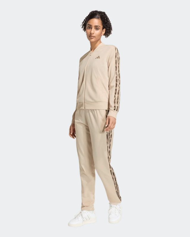 Prodotto: ADIDAS - TUTA COMPLETA  FULL ZIP  BEIGE CON DETTAGLI ANIMALIER DA DONNA, KQ7620