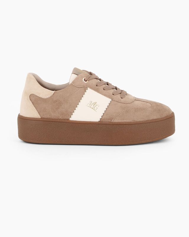Prodotto: MISS GLOBO - Sneakers beige scamosciata con lacci