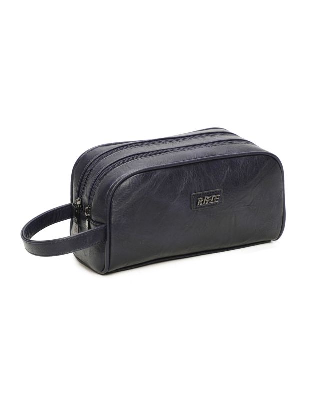 Prodotto: RIFLE - Pochette blu da uomo con due scomparti principali, tasca posteriore e polsiera