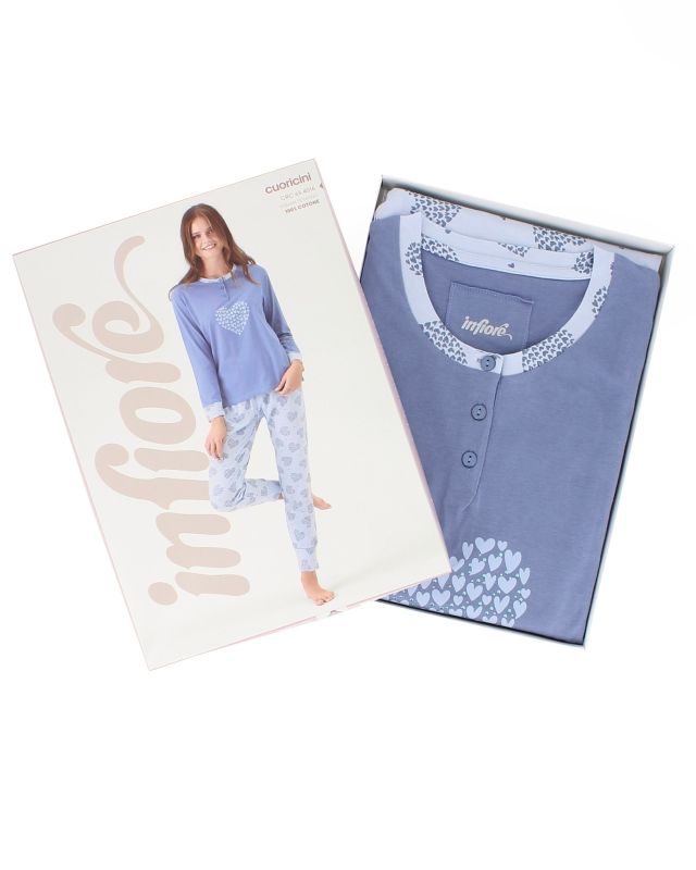 Prodotto: INFIORE - PIGIAMA LUNGO BLU DA DONNA IN COTONE