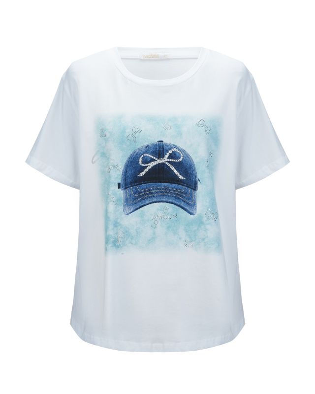Prodotto: BACHATA - Tshirt manica corta bianca con stampa