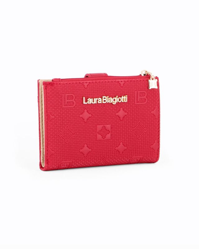 Prodotto: LAURA BIAGIOTTI - Portafoglio rosso loggato con pattina