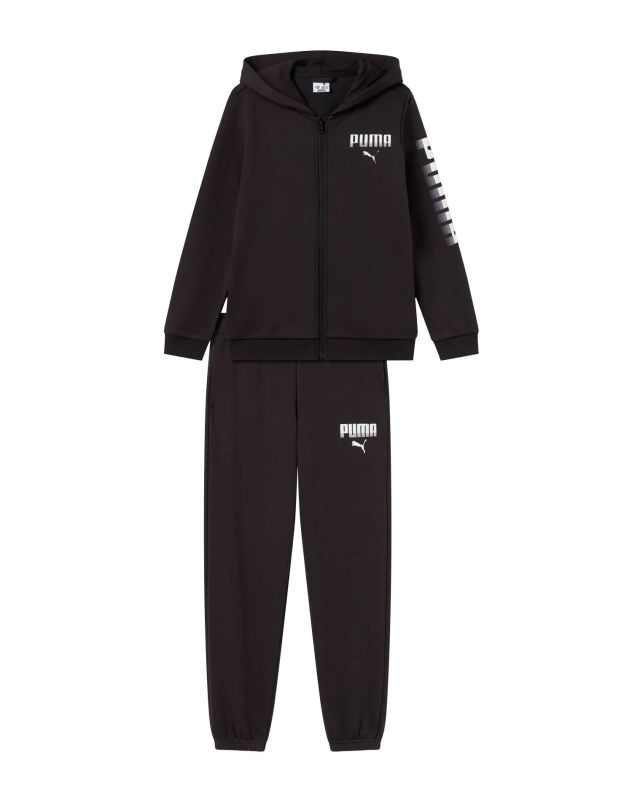 Prodotto: PUMA – TUTA COMPLETA ESSENTIALS GRAPICH FULL ZIP CON CAPPUCCIO JUNIOR NERA – 694954-01