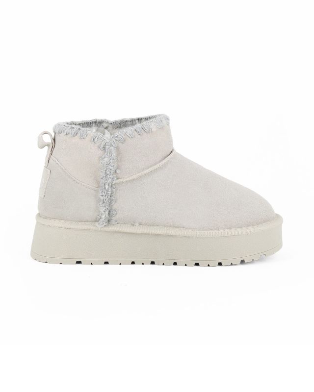 Prodotto: SOLO SOPRANI COUTURE - Stivaletto grigio in VERA PELLE con pelliccetta interna