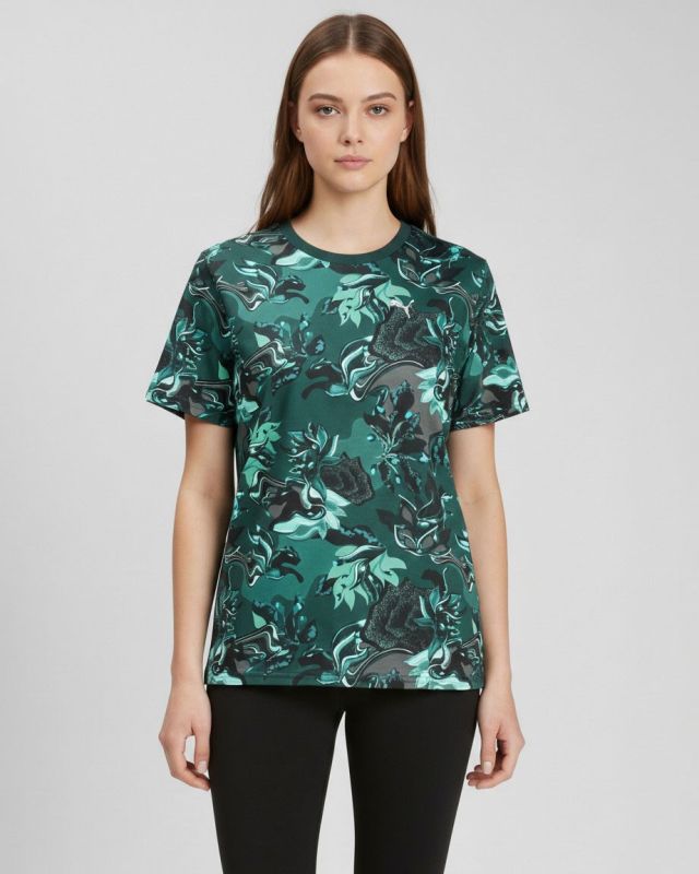 Prodotto: PUMA - T-SHIRT MEZZA MANICA VERDE FLOWER AOP RELAXED TEE  DA DONNA - 693300-75