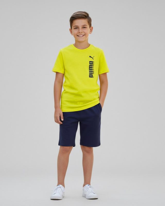 Product: PUMA - T-SHIRT JUNIOR (7 - 16 ANNI) ESSENTIAL GRAPHIC TEE , GIALLA FLUO,  694948-37 (1 of 4)