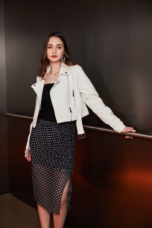 Product: BACHATA - GIUBBINO BIKER BIANCO DA DONNA CON CINTURA (3 of 4)