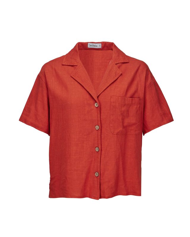 Product: BACHATA - Camicia mezza manica con taschino arancione (3 of 3)