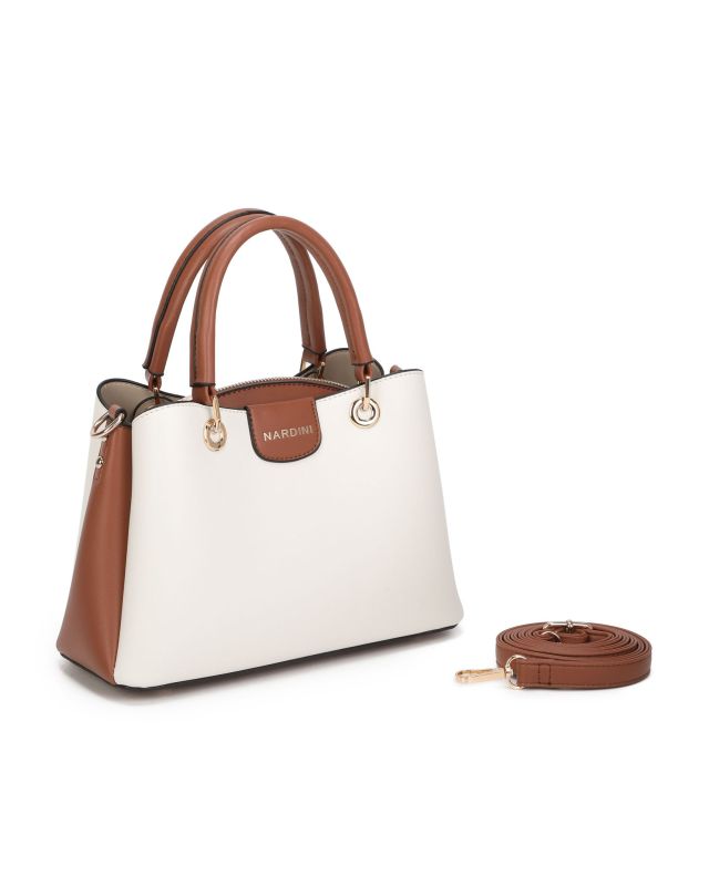 Product: NARDINI - Minibag avorio con tre scomparti principali, tracolla removibile (1 of 3)