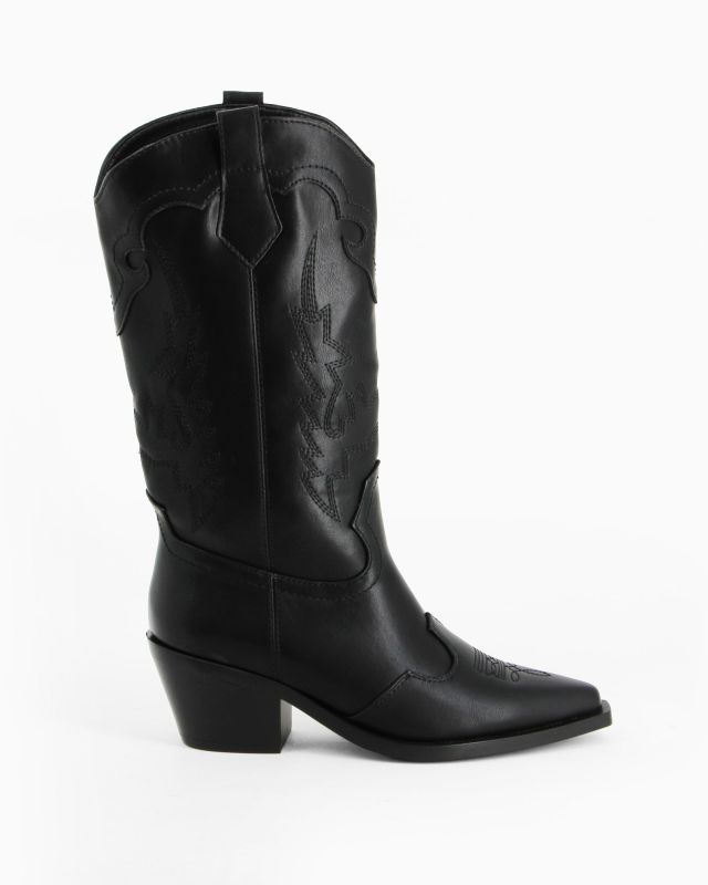 Product: ZOE - Stivale texano nero con zip laterale, tacco 6CM (1 of 4)