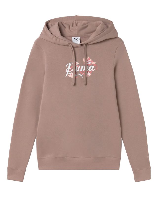 Product: PUMA - FELPA CON CAPPUCCIO MARRONE ROSATO FLORAL GRAPHIC CAT HD DA DONNA, 694456-88 (1 of 2)