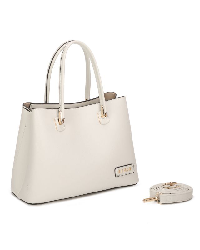 Product: RIFLE - Borsa a mano beige con tre scomparti principali, tracolla removibile (1 of 3)
