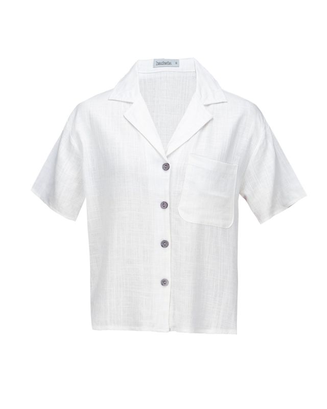 Product: BACHATA - Camicia mezza manica con taschino bianco (3 of 3)