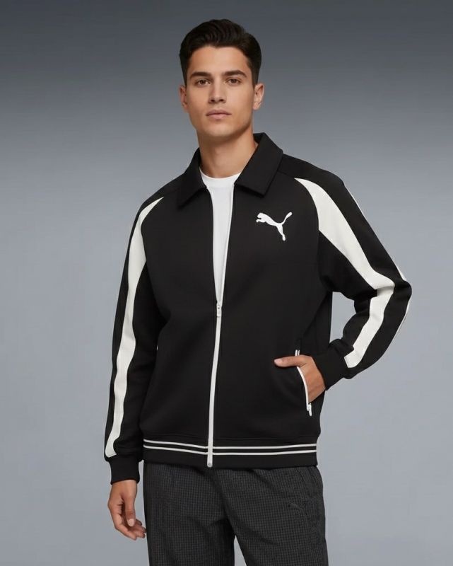 Product: PUMA -JACKET UOMO T7 RELAXED BIG CAT TRACK  NERA E BIANCA - 634400-01 (1 of 4)