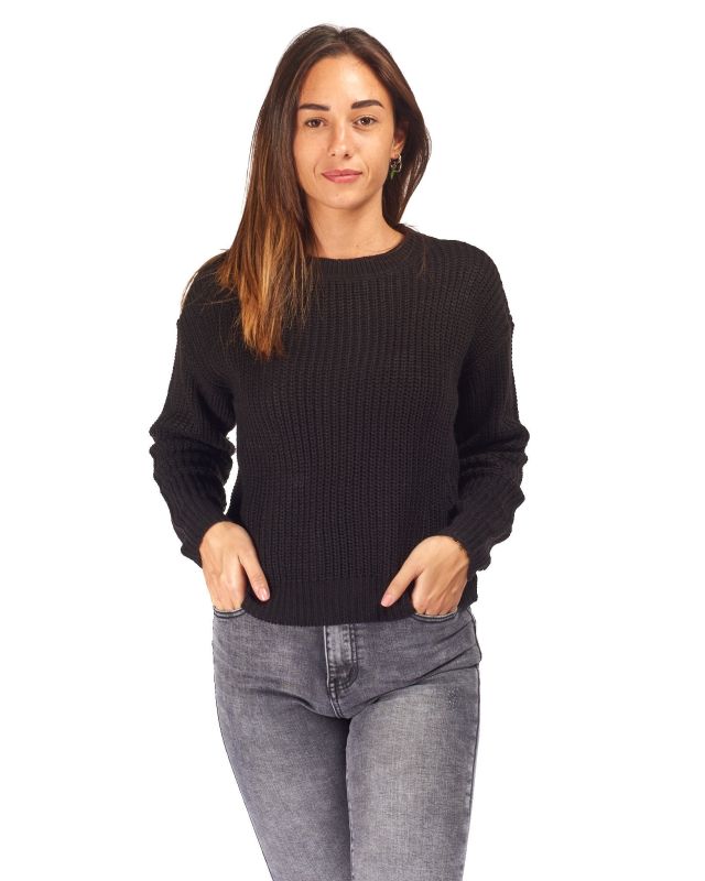 Product: JACQUELINE DE YONG - MAGLIONE DONNA A GIROCOLLO NERA (6 of 57)