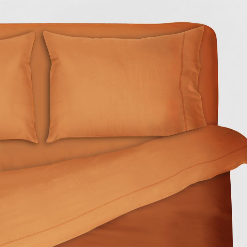 Product: MORFEO - LENZUOLA COPPIA MORFEO 1 PIAZZA TINTA UNITA ARANCIO