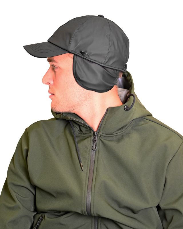 Product: KEY UP - CAPPELLO INVERNALE NERO  DA UOMO IMPERMEABILE  E ANTIVENTO CON PARAORECCHIE (1 of 4)