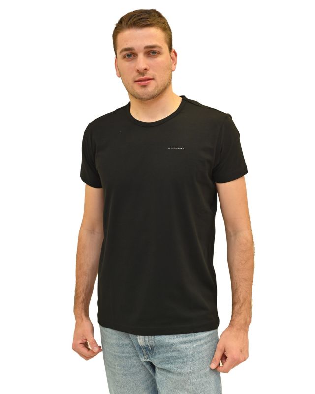 Product: KEY UP - T-SHIRT GIROCOLLO ELASTCIZZATA NERA DA UOMO (1 of 3)