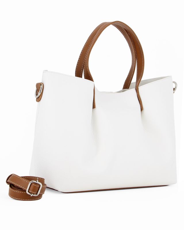 Product: TATOO- Borsa bianca a mano con tracolla rimovibile- MADE IN ITALY (1 of 4)