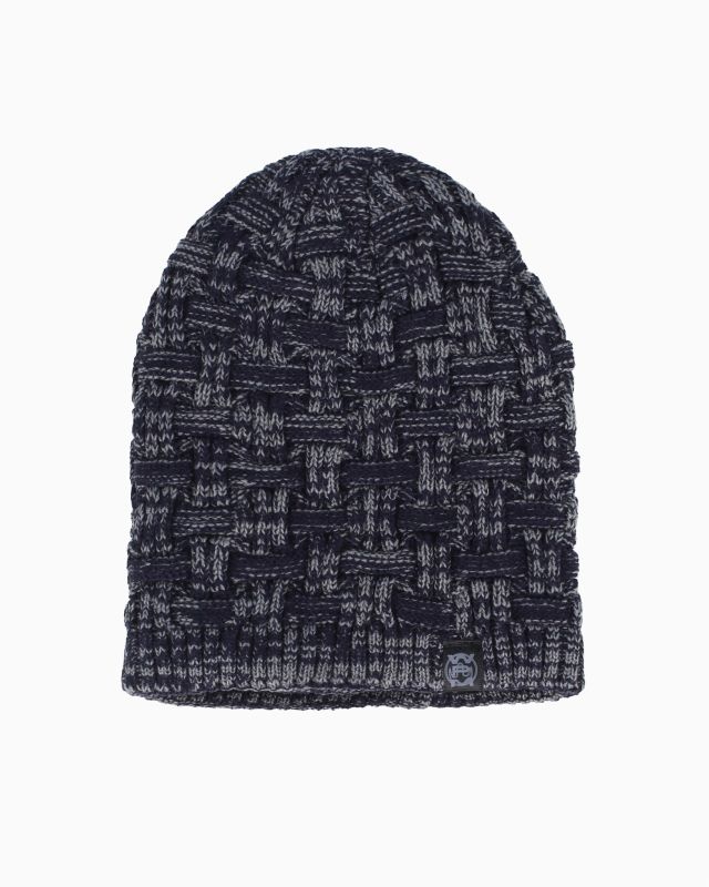 Product: WAMPUM - Cuffia blu a maglia con interno rifinito in pelliccia (1 of 2)
