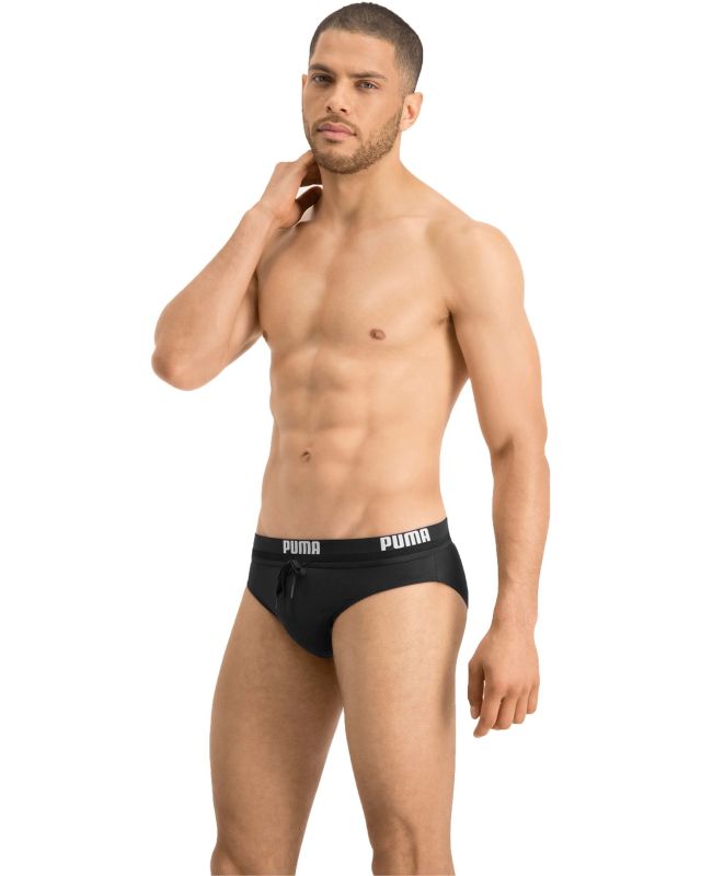 Product: PUMA - Costume slip nero con elastico in vita e lacci (1 of 3)