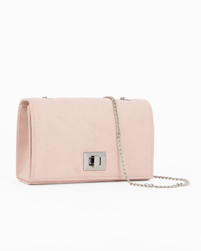 Product: MISS GLOBO - Pochette rosa scamosciata con patta e chiusura a girello (1 of 4)