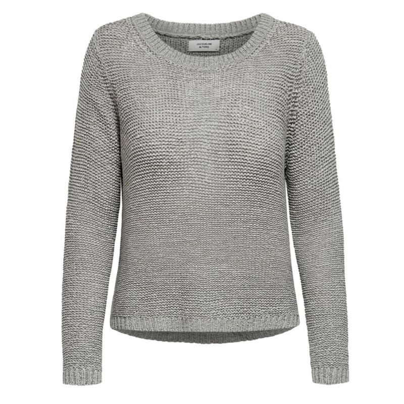 Product: JACQUELINE de YONG - MAGLIA DONNA PULLOVER DI FILO GRIGIA (1 of 5)