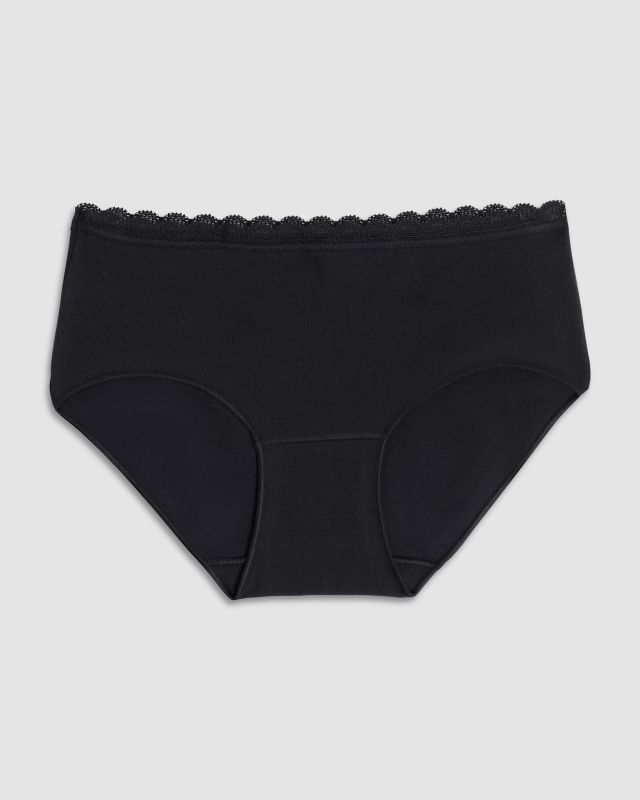 Product: COTONELLA - TRIS SLIP MIDI ESSENTIAL NERO - GD293 (1 of 5)