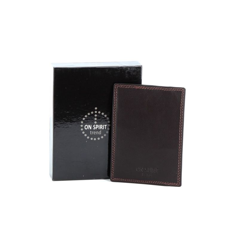 Product: ON SPIRIT- Porta carte di credito in VERA PELLE con chiusura a bottone verticale (1 of 3)