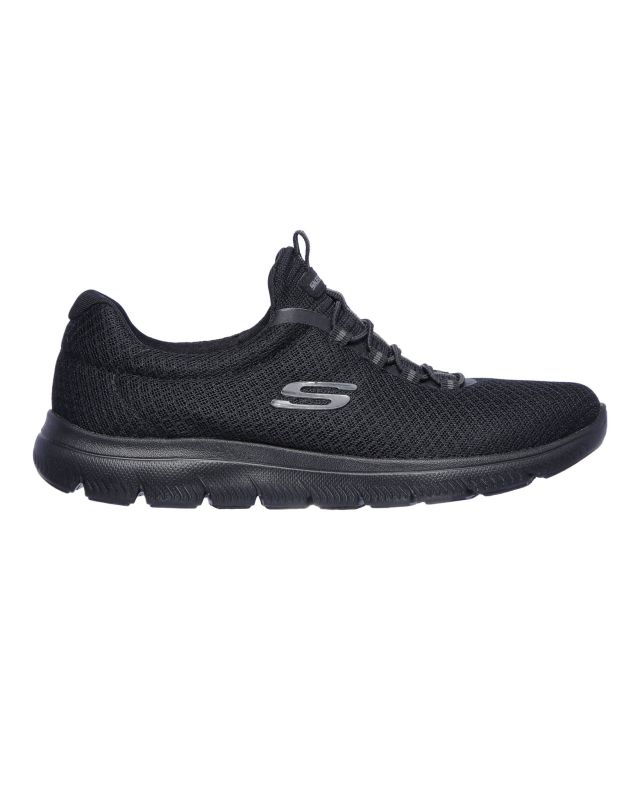 Product: SKECHERS - SUMMITS - Sneakers nera con tomaia in morbido mesh piatto e allacciatura frontale con elstici (1 of 9)