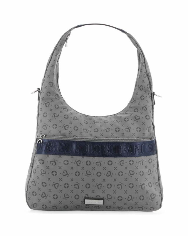 Product: SOLO SOPRANI - Borsa sacca jeans con tasca frontale, tracolla removibile (1 of 4)