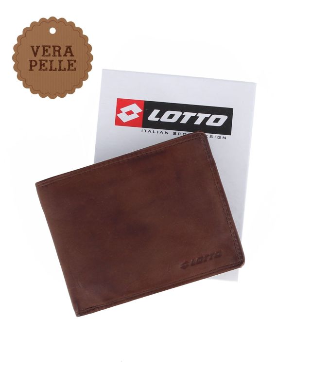 Product: LOTTO - Portafoglio uomo marrone scuro in VERA PELLE (1 of 4)