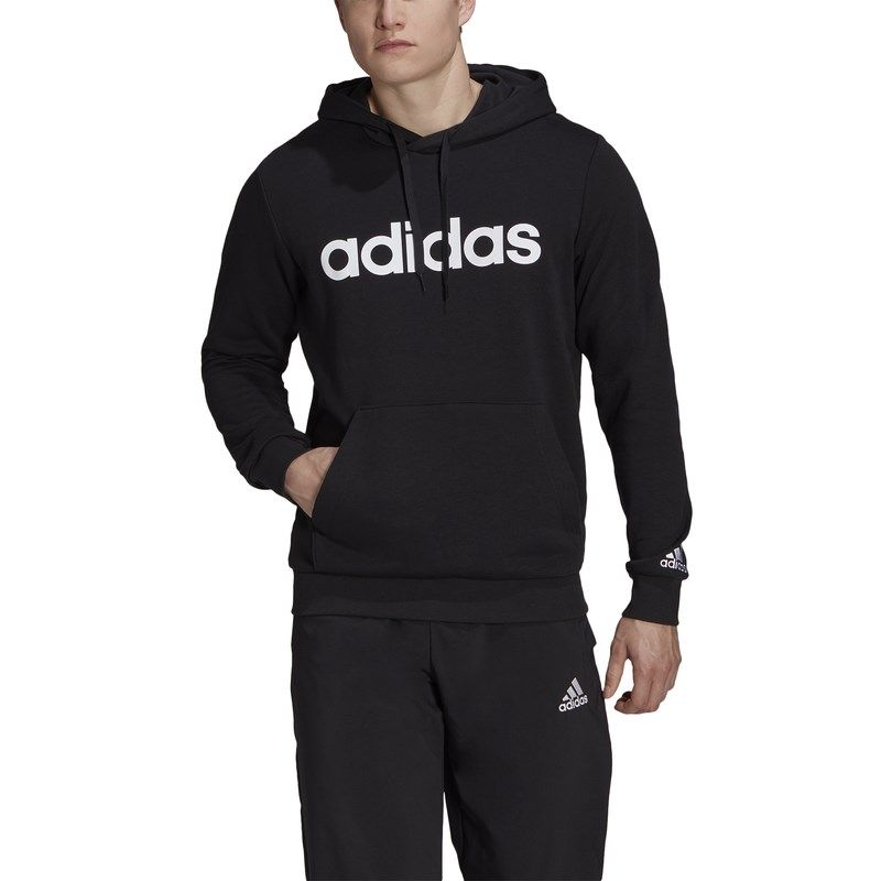 Product: ADIDAS - SWEAT C/CAPP.LIN FT HD BLACK-WHITE - GK9064 (1 of 5)