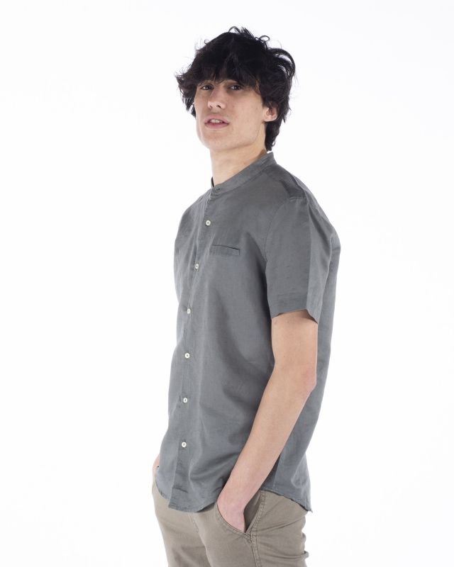 Product: CAMICIA MANICA CORTA COREANA IN LINO (1 of 4)
