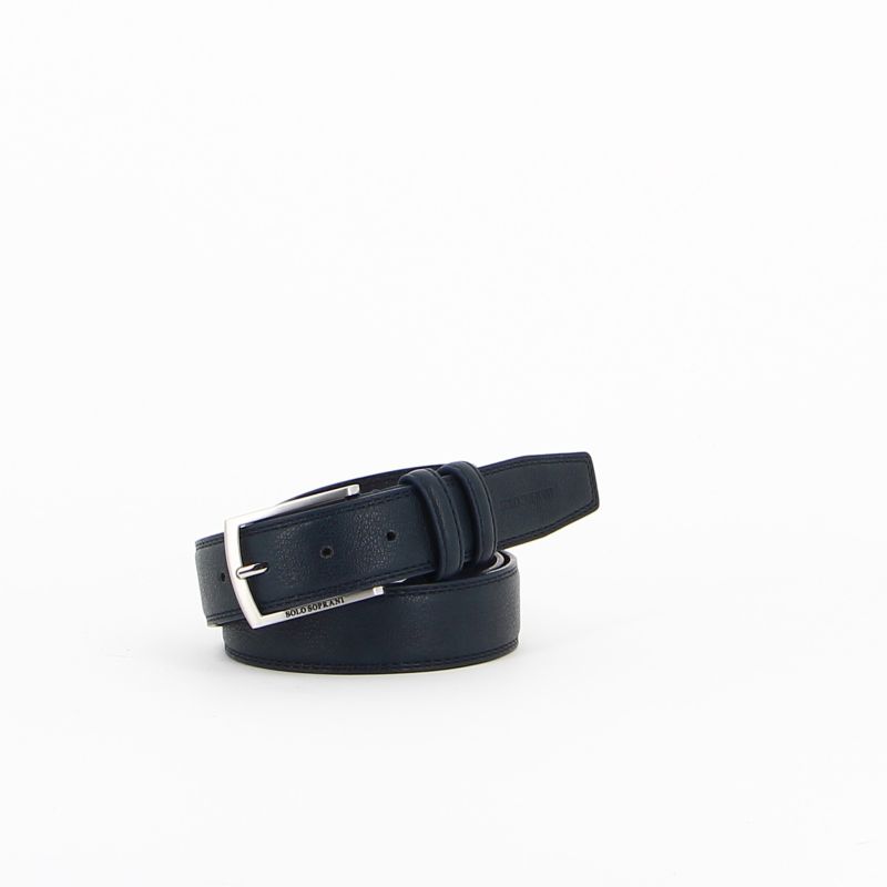 Product: SOLO SOPRANI - Cinta blu da uomo con fodera in VERA PELLE